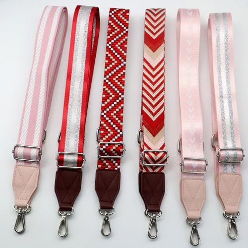 Correa ajustable roja de 3.8 cm para bolso cruzado y cámara con detalles de cuero marrón 5
