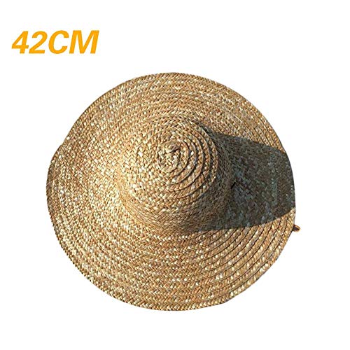 Wetour Sombrero de Paja Exteriores, para jardineros y granjeros al Aire Libre, 42CM