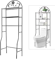 Vista 4 de Organizador de baño, almacenamiento sobre el inodoro, estantes ajustables para habitación pequeña, ahorra espacio, independiente sobre el inodoro