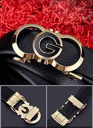 VANNANBA Leather ratchet Belts for Men Automatic Buckle Casual Work Dress Belt with Gift Box4