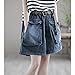 TaoZiPeach Women' Elastic Waist Sashes Denim Shorts Summer Korean Casual All- Loose Pockets Wide Leg Trouser Skirts s1 Blue XL