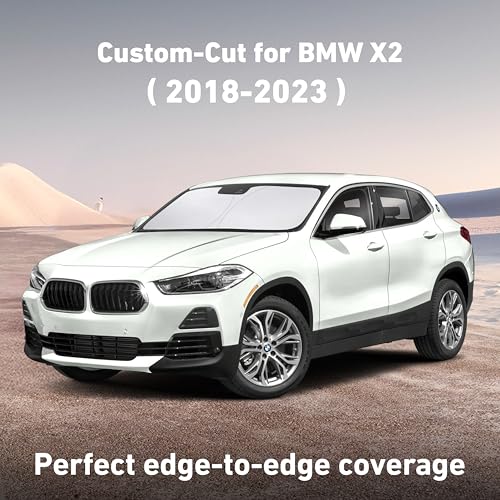 Image of EcoNour Windshield Sunshade Compatible for BMW X2 2018-2021 2022 2023, Sun Visor for Front Windshield & Window Sun Shade Cover, UV Heat Blocker & Protector, Car Accessories