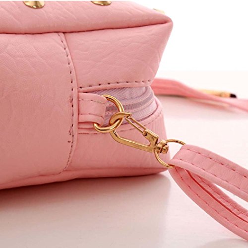 Gillberry Women Girl Bag, Women Cute Messenger Bags Rivet Shoulder Bag Crossbody (Pink)