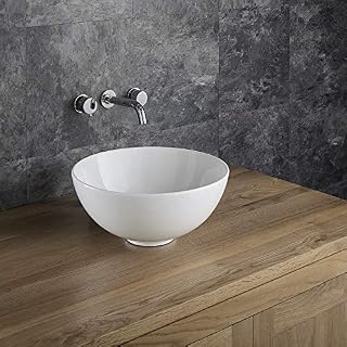 Clickbasin Small White Bathroom Bowl Round Counter Top 320mm Ceramic Sink CAMI