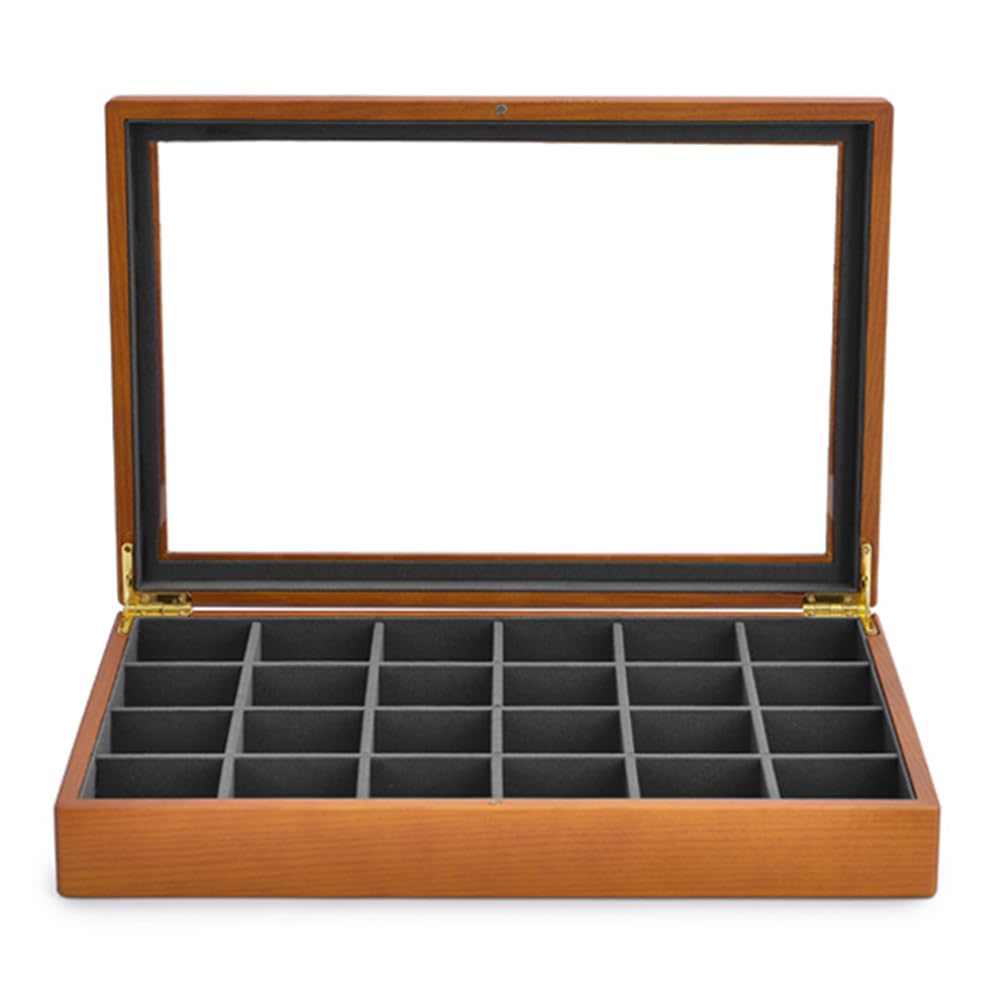 Amazon｜Papten ジュエリートレイ 蓋付き 木製 ジュエリーボックス 24