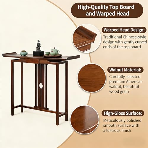 Mesa decorativa de madera maciza para pasillo y entrada de estilo clásico 5