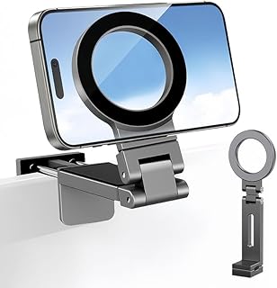Magnetic Airplane Phone Holder for MagSafe iPhone 17-12 Series& All Support Magnetic Phones, Clip-on Hands-Free Mount, Travel Essentials Must Have Accessories for Flight Airplane, Black