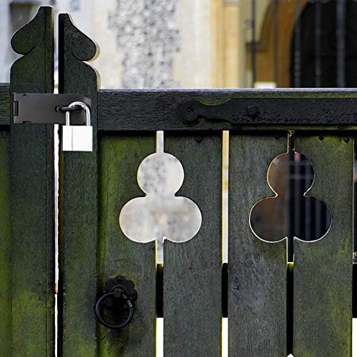 2 Sets Door Padlock Hasp Heavy Duty Stainless Steel Padlock Hasp and Staple Security 4 Inch Padlock Hinge Latch Shed Lock Hasp Door Clasp Gate Lock Latch for Internal Door Outdoor Sheds Window Cabinet