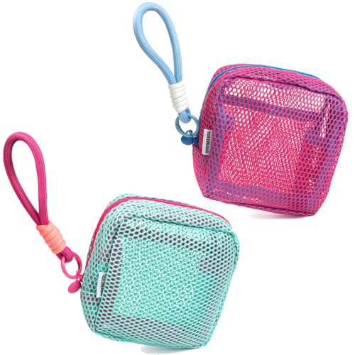 SURALIN 2 bolsas de malla para cosméticos, bolsa de playa, organizador de viaje, neceser para maquillaje de mujer