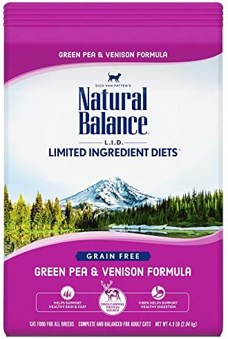 Natural Balance Limited Ingredient Diet Green Pea & Venison | Grain-Free Dry Adult Cat Food | 4.5-lb. Bag