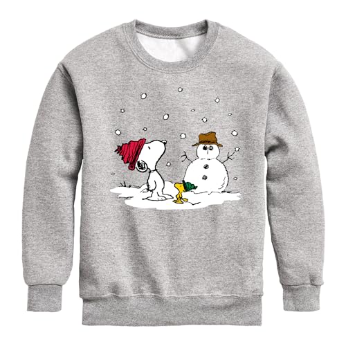 HYBRID APPAREL - Peanuts - Snoopy Woodstock Snowman - Toddler & Youth Crewneck Fleece Sweatshirt