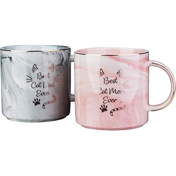 cat mom cat dad mug set