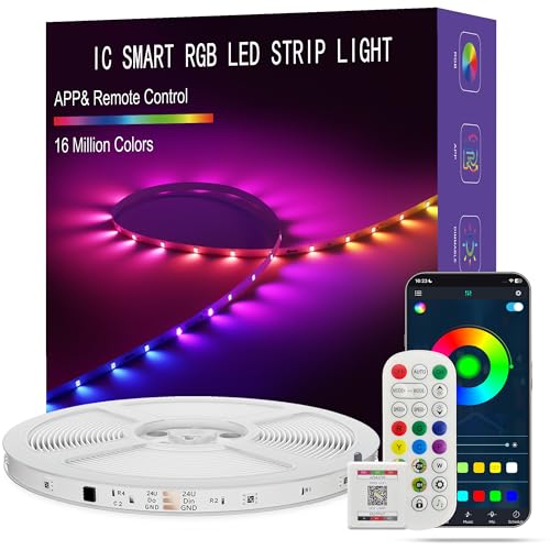 Led Lights for Bedroom 66FT Smart IC+RGB Strip Lights