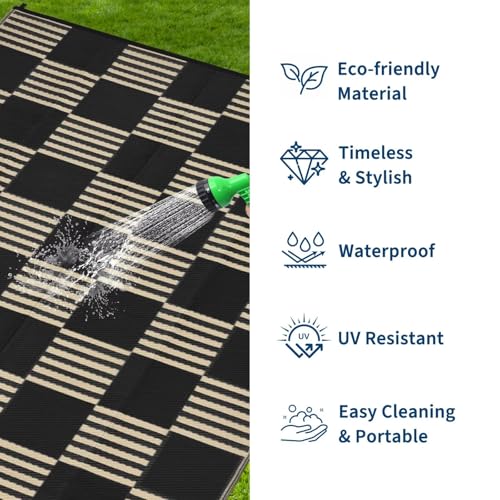 Garvee Checkered Foldable Outdoor Rug