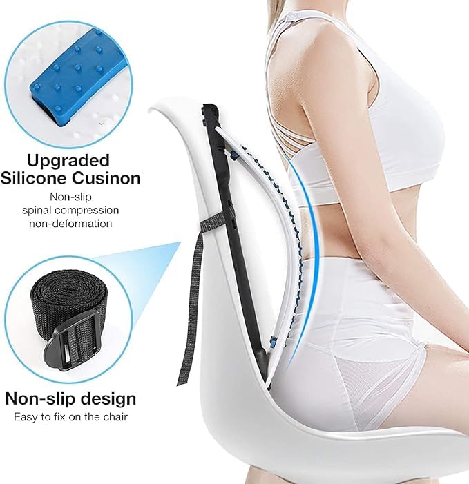 QP360 Back Stretcher Multi-Level Lumbar Region Back Support for Lower & Upper Muscle Pain Relief Spinal Curve Back Relaxation Device for Bed Chair & Car, Plastic QP360 Back Stretcher Multi-Level Lumbar Region Back Support for Lower & Upper Muscle Pain Relief Spinal Curve Back Relaxation Device for Bed Chair & Car, Plastic