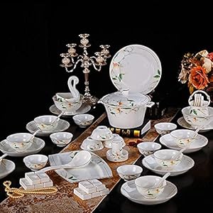 Tbfazdel Retro Blumen Keramikgeschirr Set 60-teilig