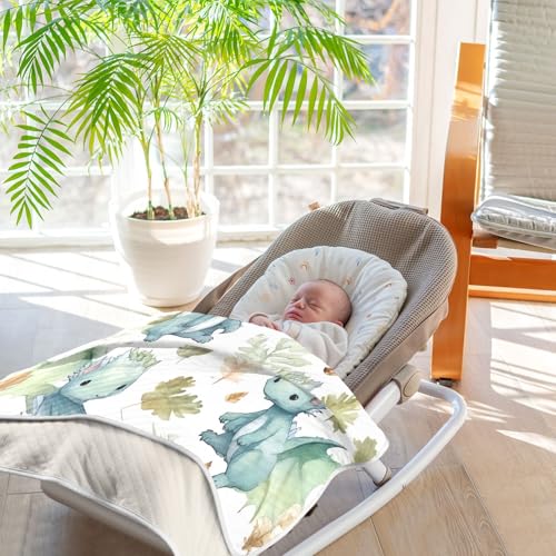 Image of Cute Dragon Baby Blanket Cotton Cozy Throw Blanket Warm Nursery Swaddle Receiving Toddler Blankets 30 inch x 40