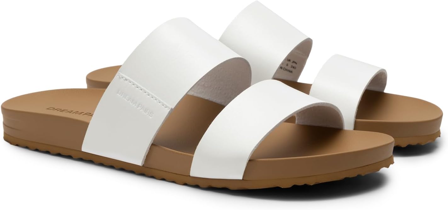 DREAM PAIRS Women's Open Toe Slides Sandals Comfortable Arch Support Footbed Two Strap Slip-on Fashion Casual Beach Vacation Lightweight Flat Sandals Summer for Women - Image 7