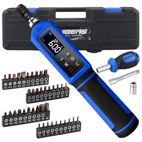 PUIBERS 46-Pcs Digital Torque Screwdriver Set0.09-6 N.m Torque Wrench 1/4 for Electronics Repair Industrial Equipment and Machinery Maintenance DIY Projects