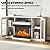 LEMBERI 3-Sided Glass Fireplace TV Stand for TVs up to 65'' with 12 Color, Media Entertainment Center Console Table with Doors Closed Storage, Perfect tv stand with fireplace for living room