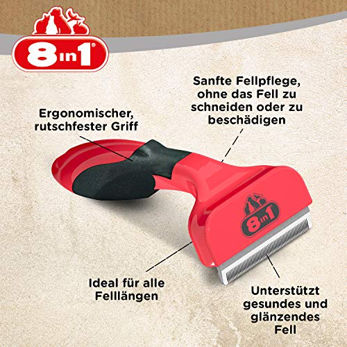 8in1 Coat DeShedder M - Unterfellbürste für mittelgroße Hunde, für Kurzhaar und Langhaar geeignete Hunde-Bürste zur Entfernung der Unterwolle