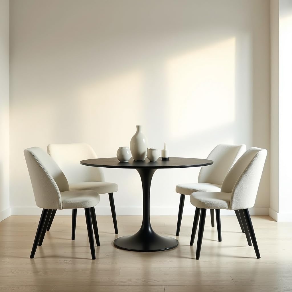 Aykah Capri Dining Chairs Set of 2, Modern Upholstered Dining Room Kitchen Side Chair with Metal Legs, Space Saving, Easy to Assemble (Pistachio Cream, Pistachio Cream) — view 3