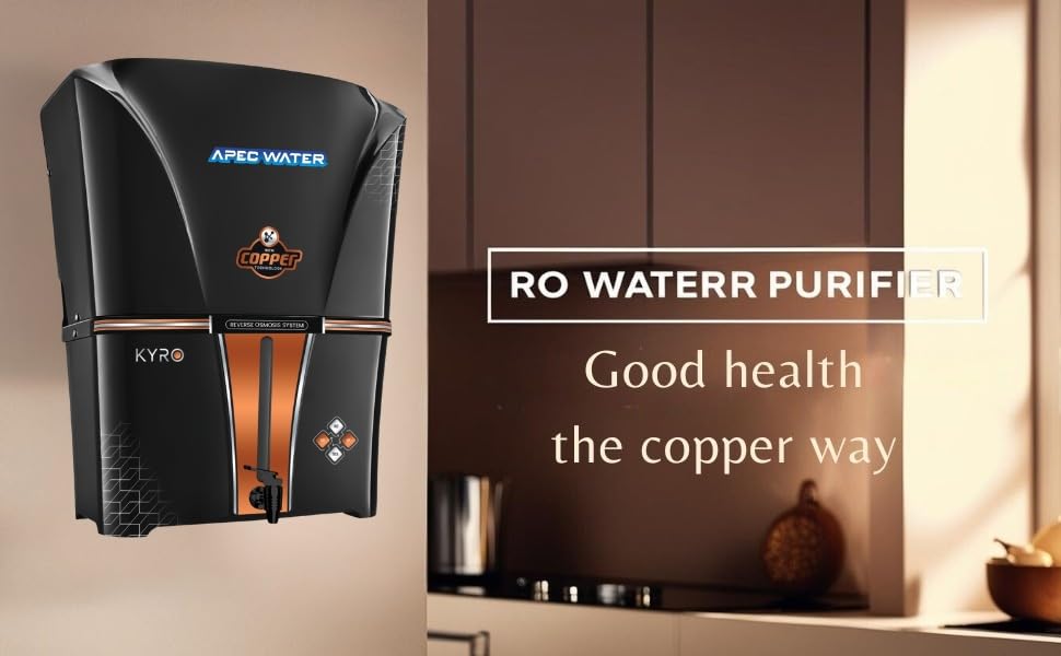 Image of Apec Water Copper RO Water Purifier 12L RO+UV+UF Copper+TDS Control+UV Purified Water, Suitable for all type of water supply 12 Liter Black