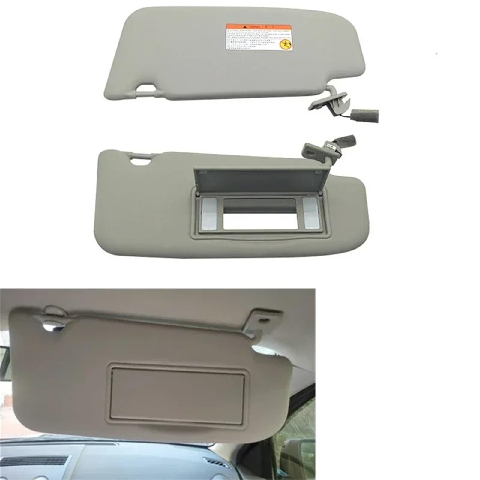 Auto-Sonnenblendenbaugruppe Für Nissan Für Qashqai Für Dualis J10 2008-2015 Innensonnenblende Sonnenblende Mit Lampen-Sonnenschutzplatte Schminkspiegel Sonnenblende Ersatz(Left with Lamp)