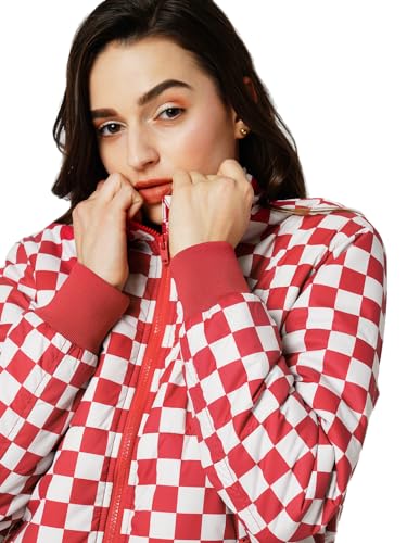 Image of ONLY Checked Stand Collar Bomber Jacket