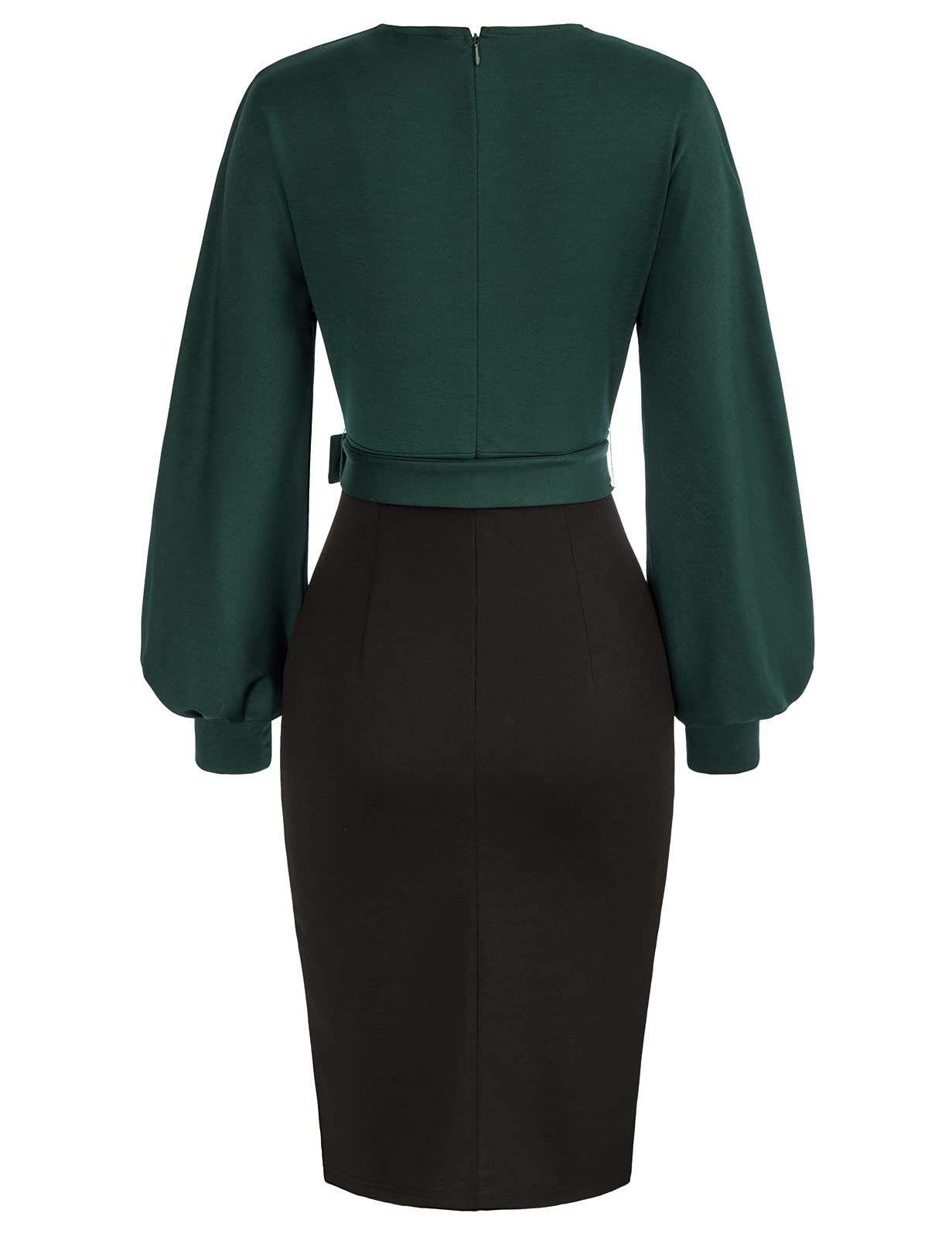 GRACE KARIN Vestito Donna Elegante Bodycon Scollo a V Corpetto Plissettato con Cintura
