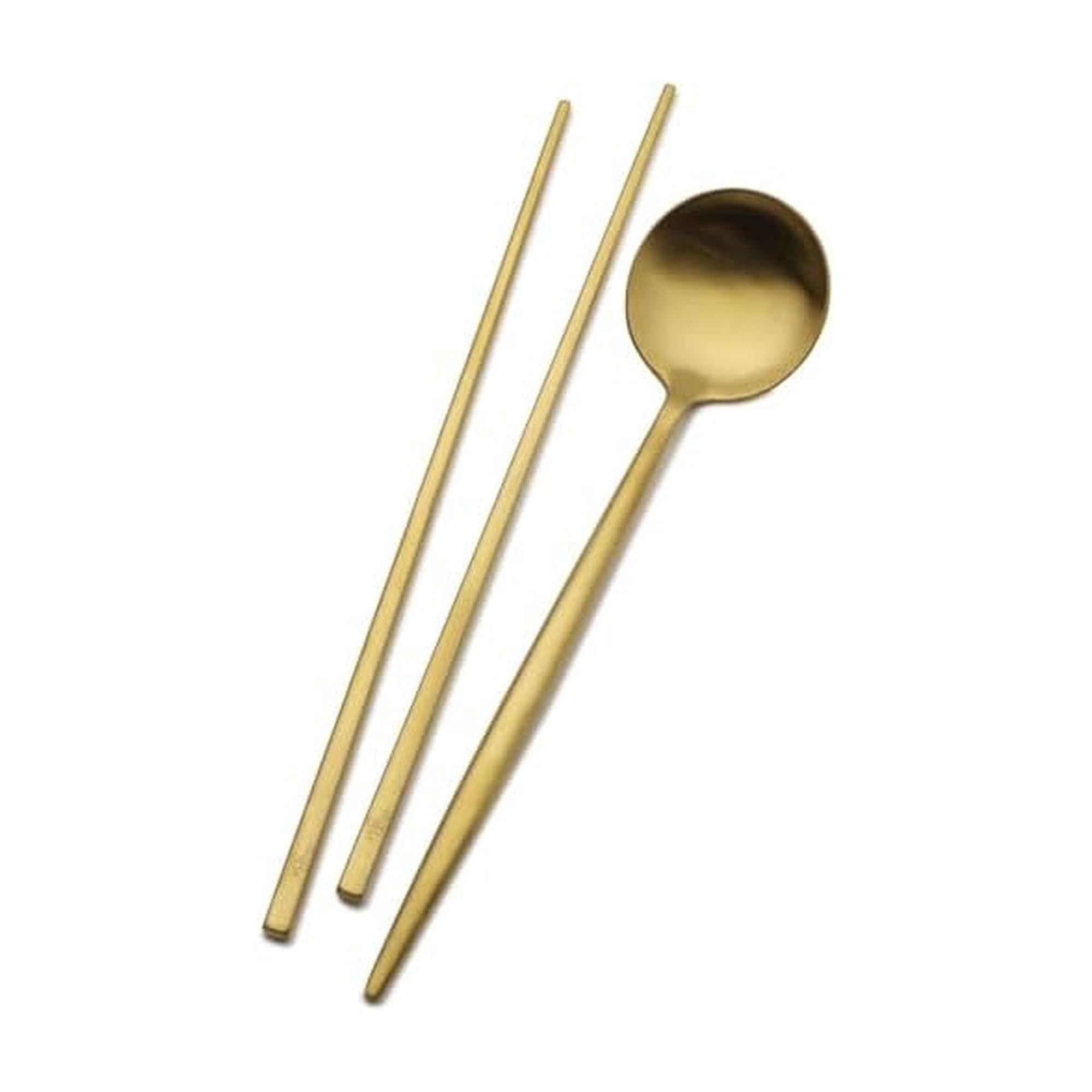 Studio Nova Gold 18/10 Stainless Steel Chopstick Spoon Set, 3-Piece, Gold
