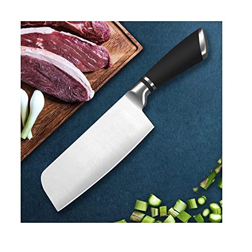Image of Knife, Butcher Knife, Meat Cleaver Knife Chopping, Cooking Chef Butcher Knife, Sharp Santoku Knives, Kitchen Tools Utensils Nakiri, 12 in (Pack - 2)
