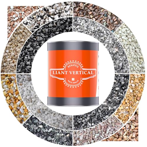 Moquette de pierre pour 2m² de mur, escalier contremarche, socle extérieur et intérieur I Kit de 25kg Gravier de marbre Grigio Bardiglio + 3kg Colle PU...