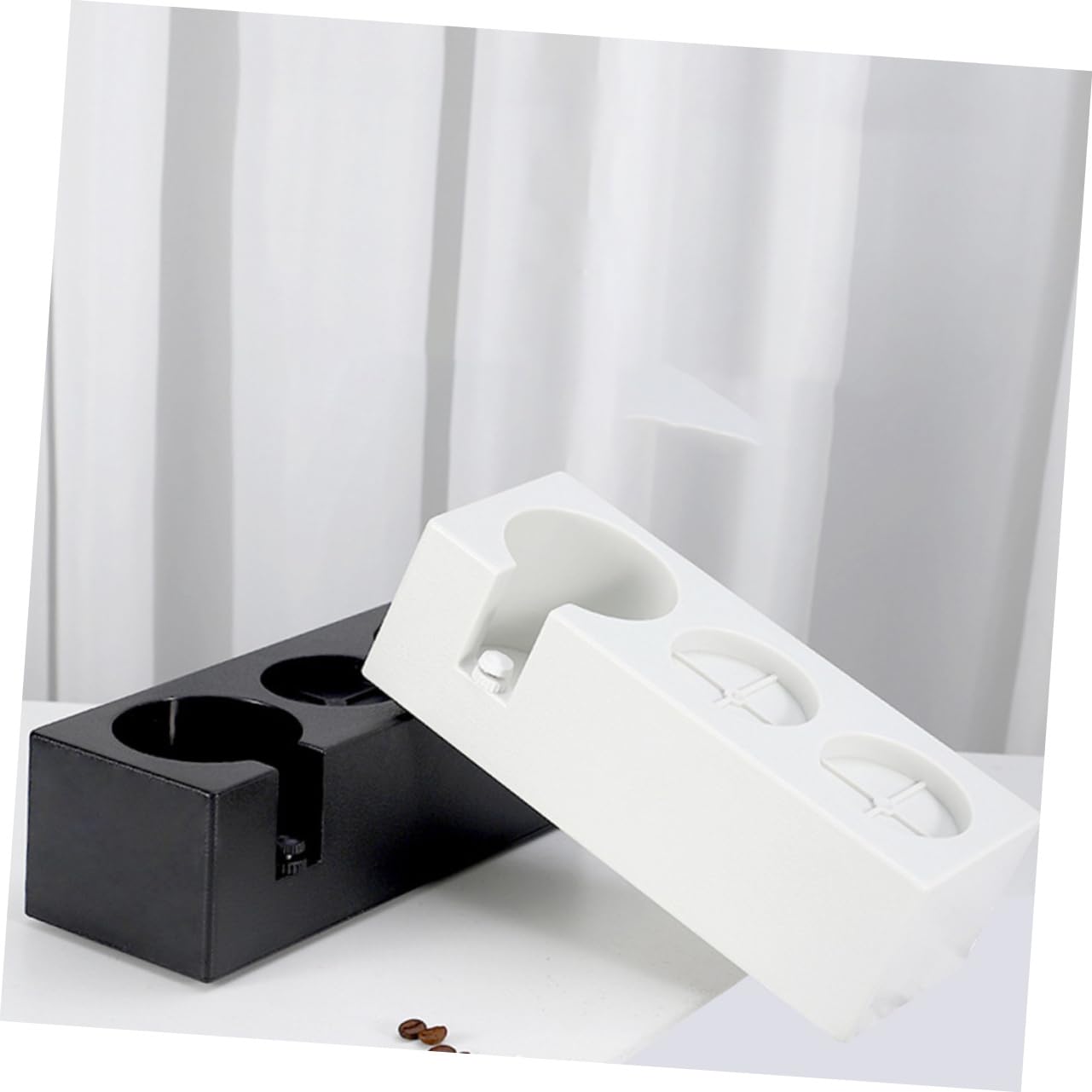 Mikinona Stampferhalter aus Abs und Aluminiumlegierung Kaffeepulver Stabile und Präzise Manipulationsstation für Portafilter und Tamper Geeignet für Zuhause und Restaurant