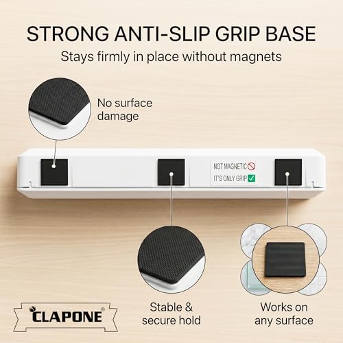 Image of Foil Paper Cutter and Holder Aluminium Foil and Plastic Wrap Organizer with Paper Towel Holder Compatible with Cling Film Tin Foil and Wax Paper Plastic Wrap Dispenser Cutter (White, Single Layer)