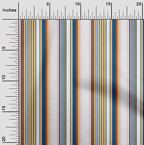 oneOone Sergé Popeline De Coton Organique En Tissu Bayadère Bande Tissus Imprimés Au Mètre 42 Pouces De Large