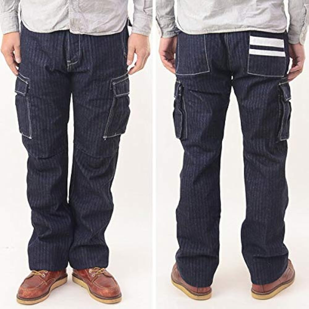 Amazon | [桃太郎ジーンズ] ヘリンボーンデニム カーゴパンツ 01-037