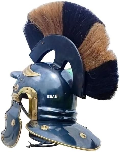 ebas Roman Centurion Imperial Gallic Helmet, Large Size, Blackened Reproduction