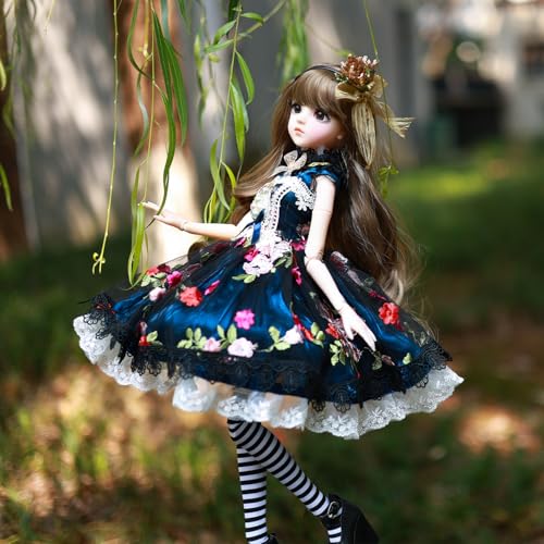 Muñeca BJD 1/3 con vestido azul y 22 articulaciones miniatura 6