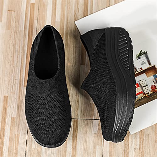 Ballet Flats Shoes for Women Wide Width Foldable Round Toe Knit Flats with Arch Suppor Comfortable Dress Shoes for Women Casual Work Office3