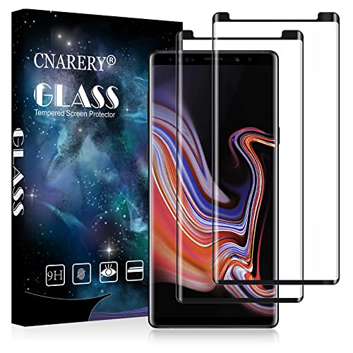 Cnarery 2 Pack Full Coverage Screen Protector for Samsung Galaxy Note 9 3D Curved/Easy Installation/Case-Friendly/Tempered Glass for Samsung Galaxy Note 9