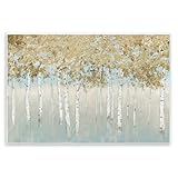 Stupell Industries Abstract Gold Tree Landscape Painting Wall Plaque, 12 x 18, Multi-Color