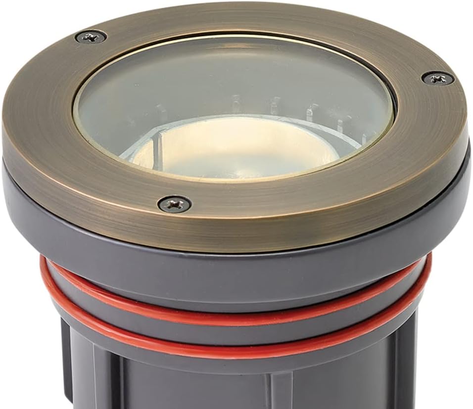 Hinkley Flat Top Well Light Variable Output Led 3000K Well Light, Low Voltage Matte Bronze