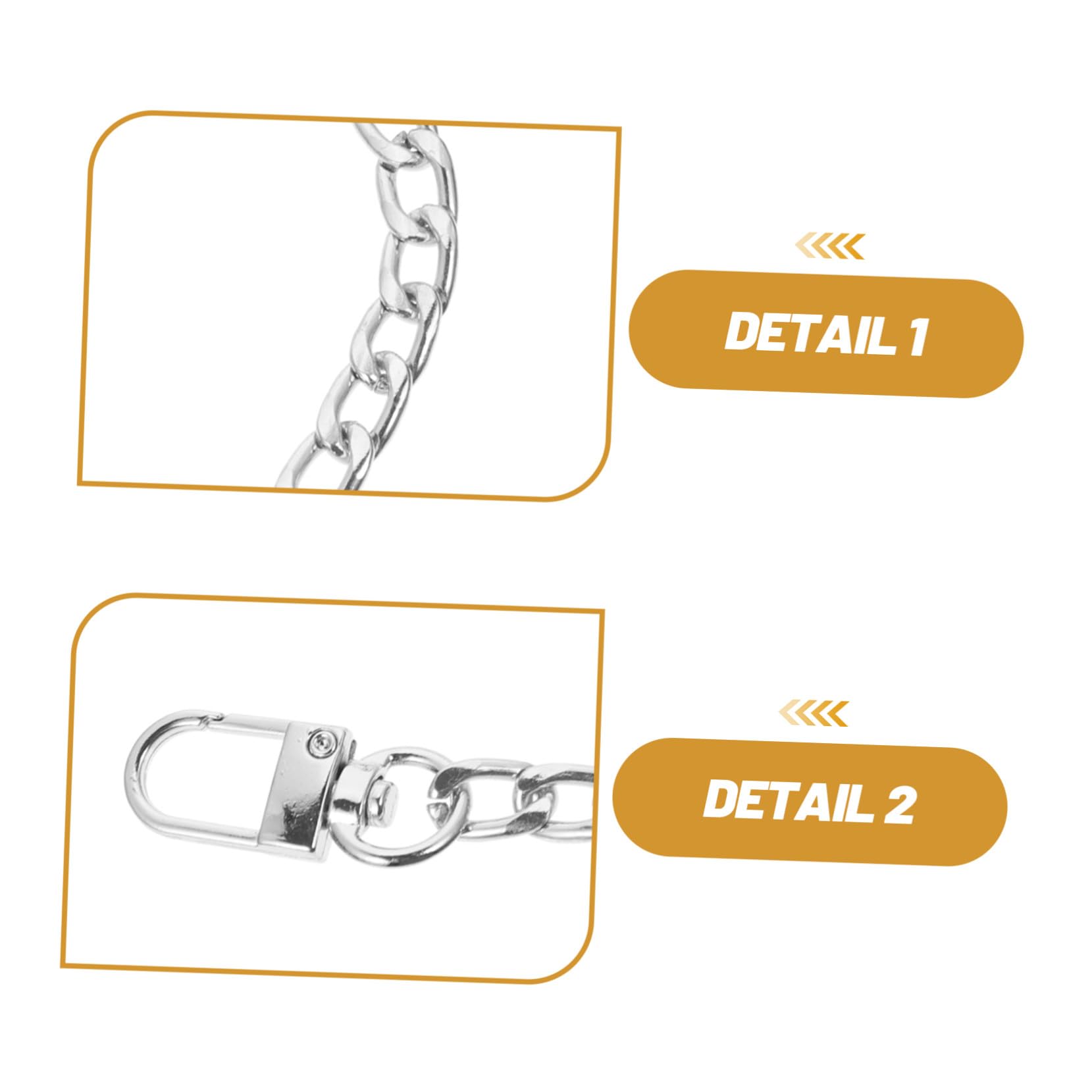 8 Piezas Cadena para Bolso Plana de Metal Correa Desmontable para Bolso Bandolera y Clutch Repuesto Resistente y Elegante para Transformación DIY