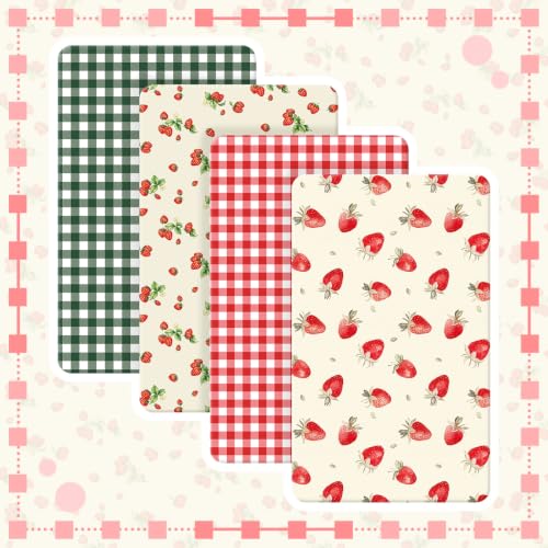 Image of Peryiter 4 Pack Crib Sheets Brown Red Strawberry Soft Baby Bed Sheet Set 52'' x 28 inch Nursery Crib Sheets for Standard Bed Toddler Mattress Nursery Decor Boys Girls Kids