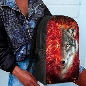 Mumeson Child Backpack Wolf Print Bookbag Double Zipper Closure Schoolbags Back to School Diaper Bags 17 inch Backpacking for Teenagers Mumeson Child Backpack Wolf Print Bookbag Double Zipper Closure Schoolbags Back to School Diaper Bags 17 inch Backpacking for Teenagers