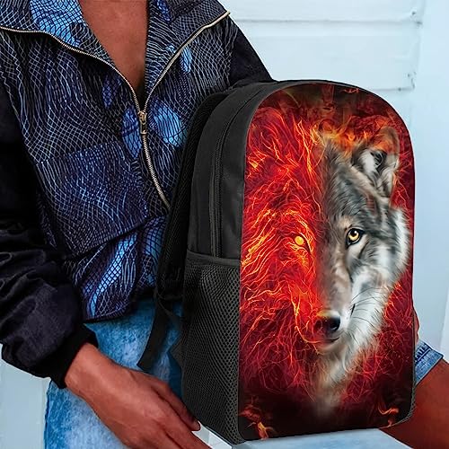 Mumeson-Child-Backpack-Wolf-Print-Bookbag-Double-Zipper-Closure-Schoolbags-Back-to-School-Diaper-Bags-17-inch-Backpacking-for-Teenagers Mumeson Child Backpack Wolf Print Bookbag Double Zipper Closure Schoolbags Back to School Diaper Bags 17 inch Backpacking for Teenagers