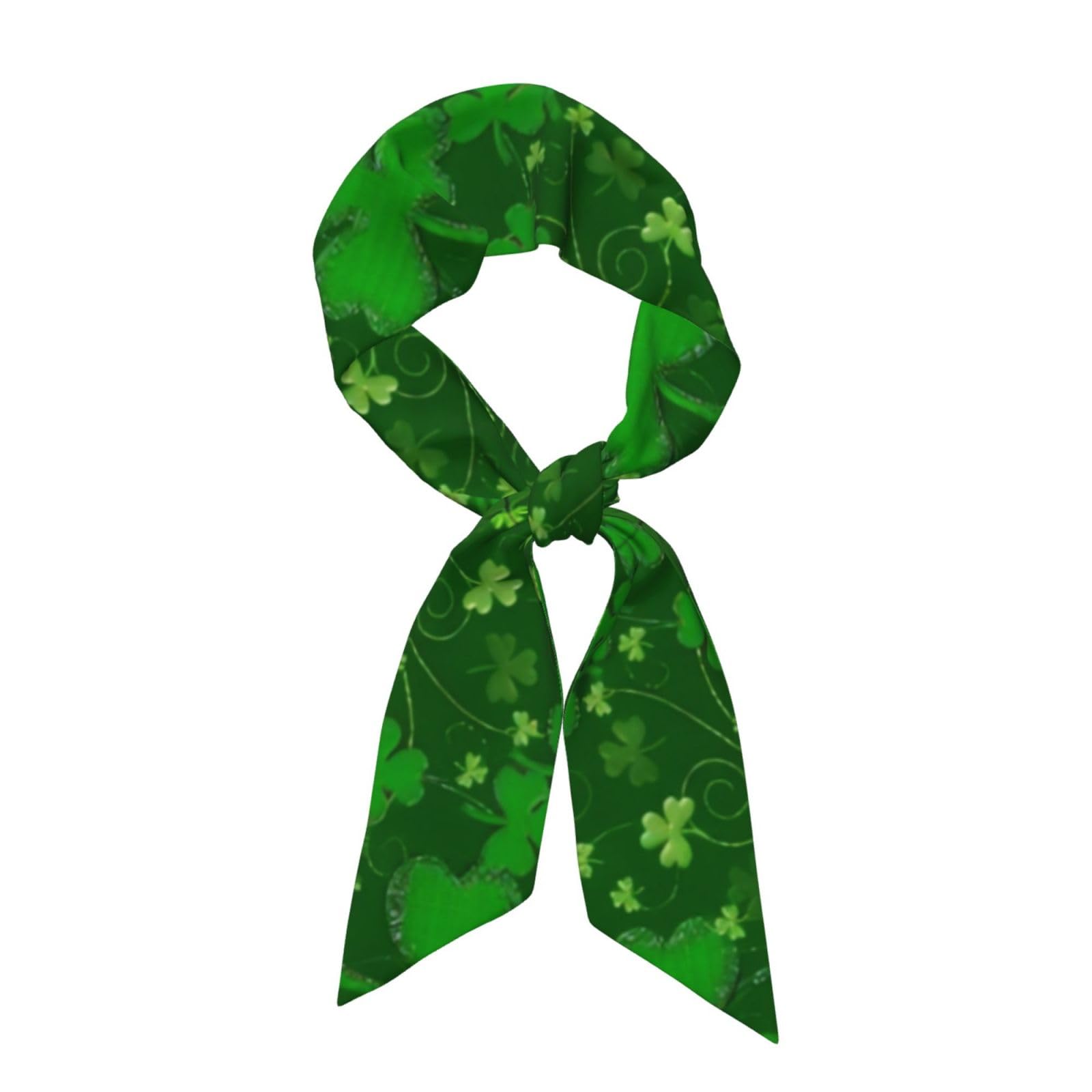 QAZWZML Women's long silk scarf background st patrick's day glitter printed multi-functional headscarf can be used as a headscarf and accessory suitable for everyday wear