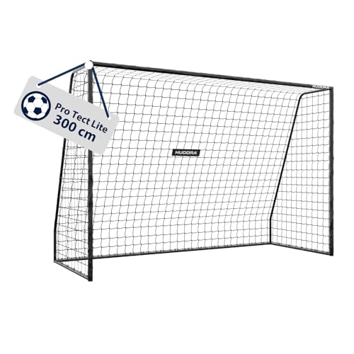 But de Football HUDORA Pro Tect Lite 300 – But de Jardin avec poteaux enrobés Une Utilisation extérieure – Montage Rapide grâce au système de clics –...