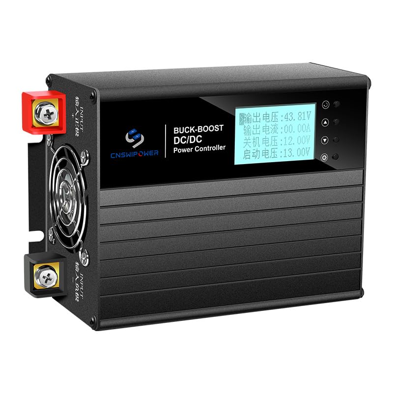 Xijia 12 V/24 V DC zu DC Ladegerät, Max 60 A Buck-Boost Power Controller, kompatibel mit LiFePO4-, Blei-Säure- und NMC-Batterien, für Wohnmobile und LKWs Backup-Batterieladung